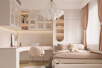 万科翡翠公园139平米意式轻奢风格装建软装成效图