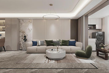 嘉实&middot;万科公园城市128平米法度轻奢风格装建...