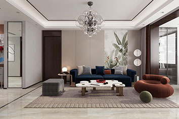 万科翡翠书院142平米现代轻奢风格装建软装成效图