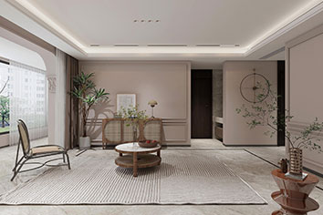 万科翡翠书院142平米现代奶油风装建软装成效图