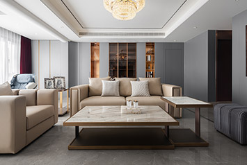 万科翡翠书院165平米现代风格装建软装实景图 